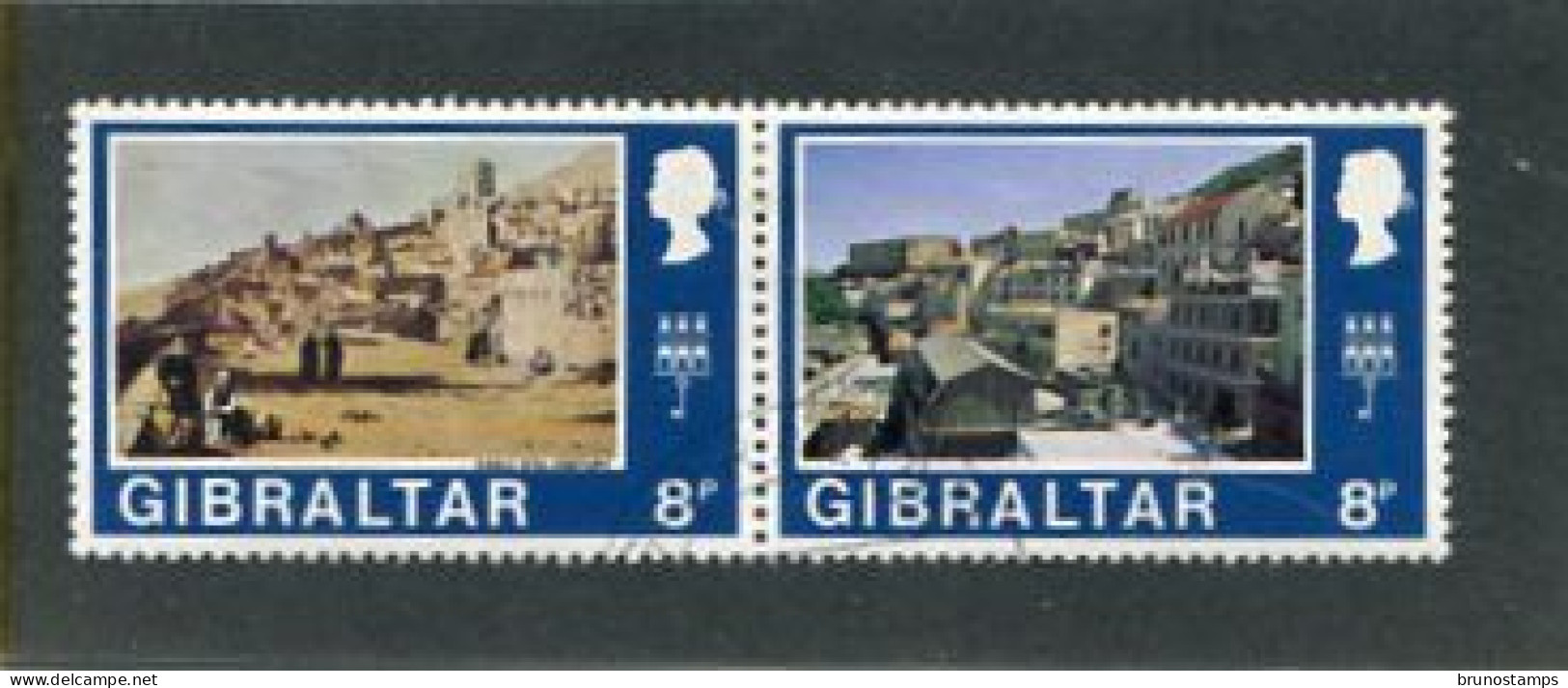 GIBRALTAR - 1971  8p  DEFINITIVE PAIR  FINE USED - Gibraltar