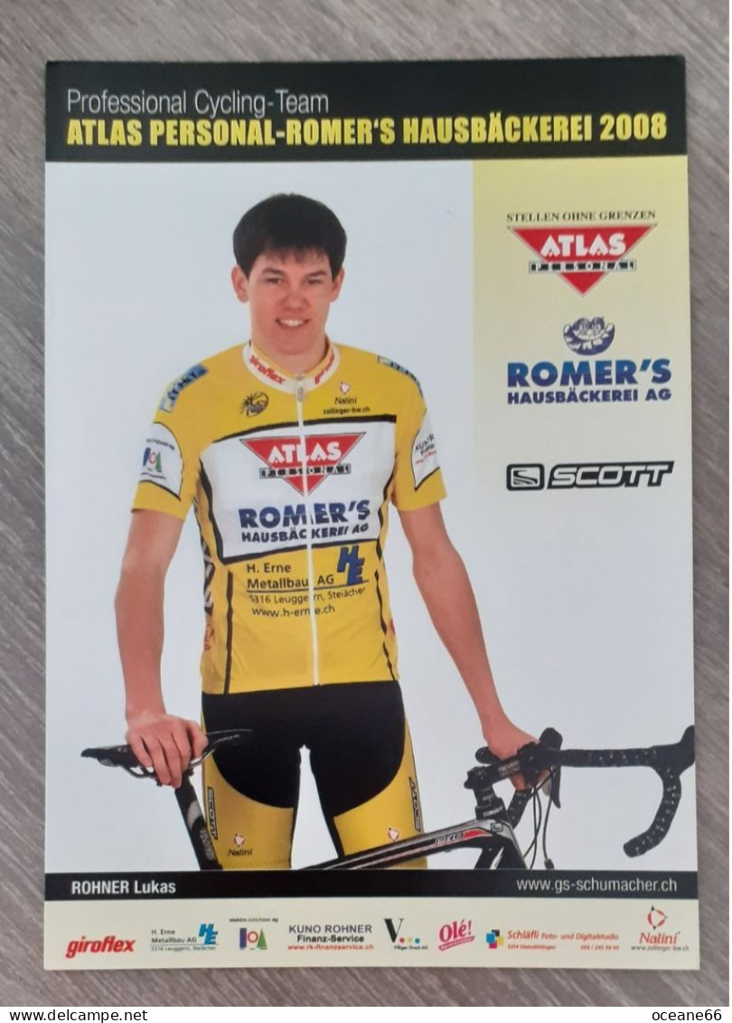 Autographe Lukas Rohner Atlas Romer's - Cycling