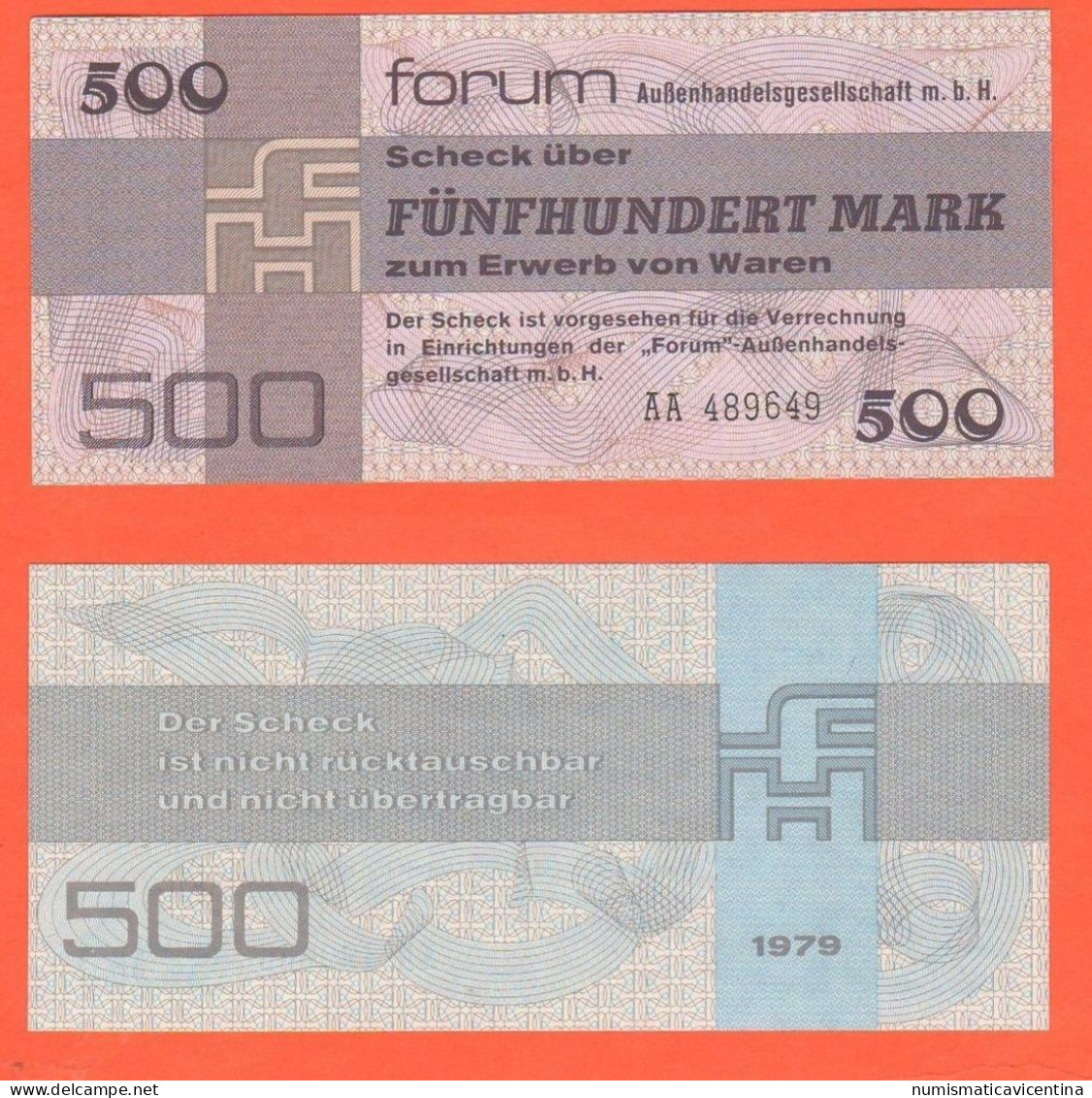 DDR RDA Germania 500 Mark 1979 Forumscheck Germany Foreign Trade Allemagne - 500 Mark