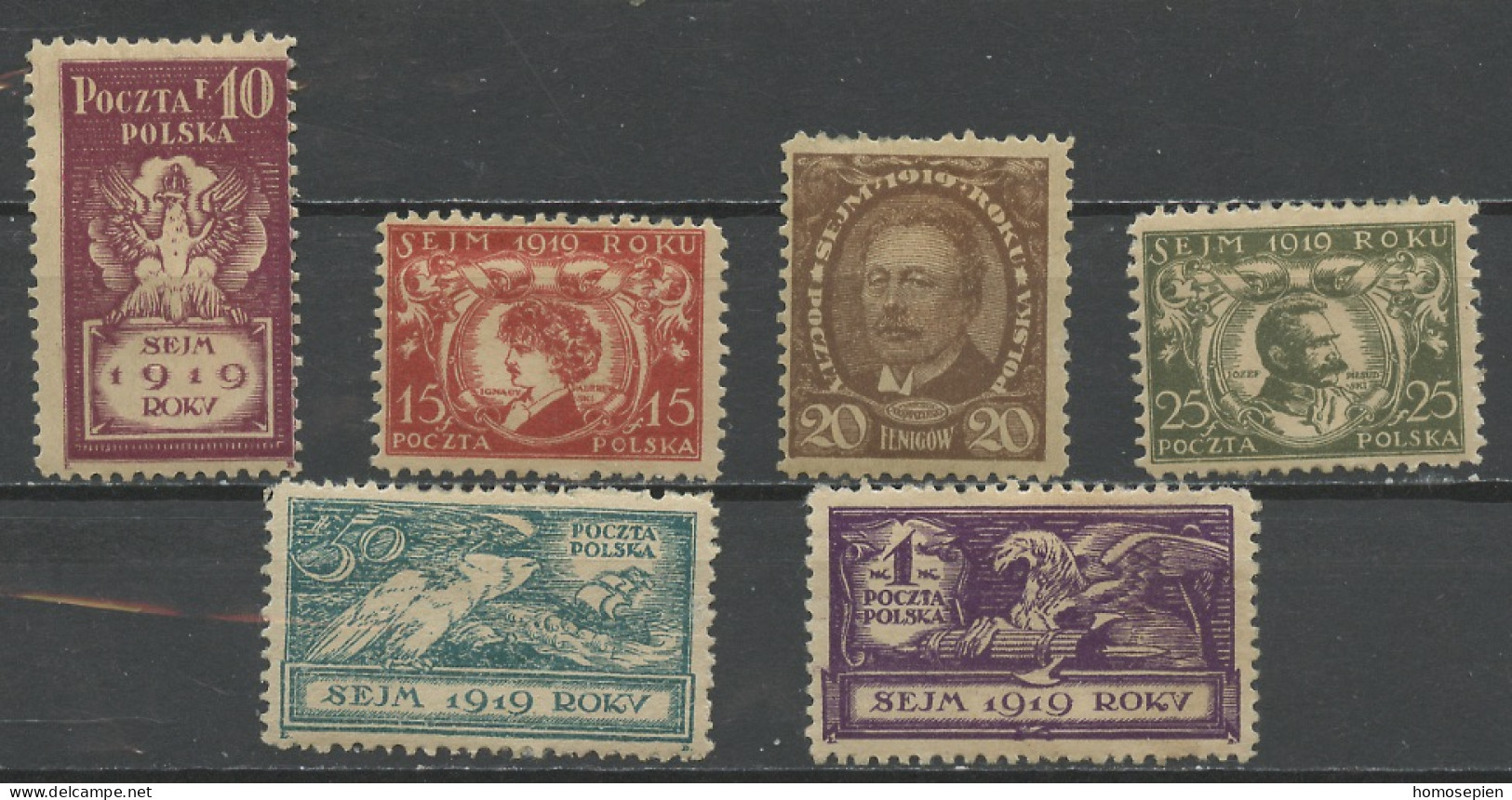 Pologne - Poland - Polen 1919 Y&T N°206 à 212 Sauf 209 - Michel N°123 à 129 Sauf 126 * - Diète Polonaise - Unused Stamps