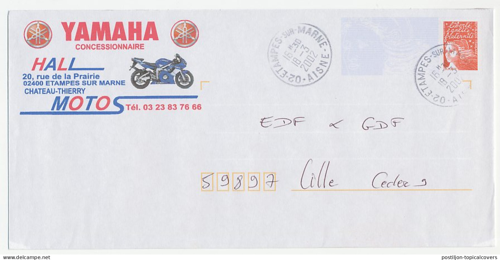 Postal Stationery / PAP France 2002 Motor - Yamaha - Motorbikes