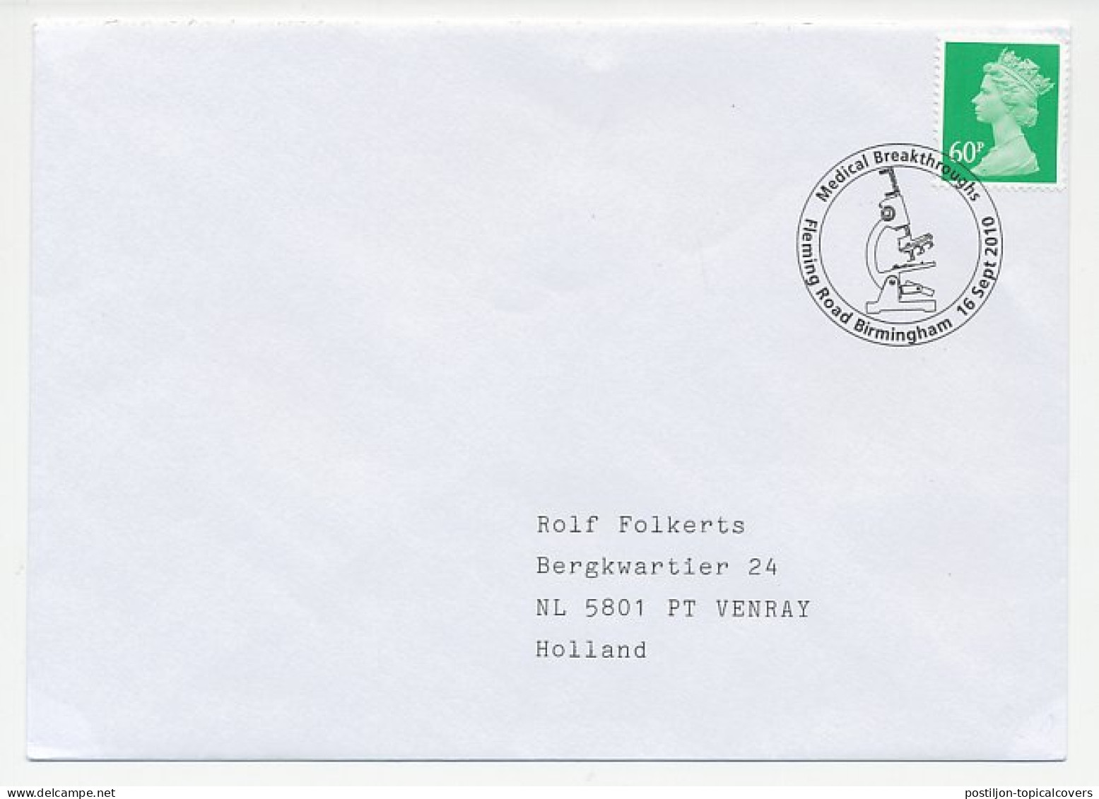 Cover / Postmark GB / UK 2010 Microscope - Sonstige & Ohne Zuordnung