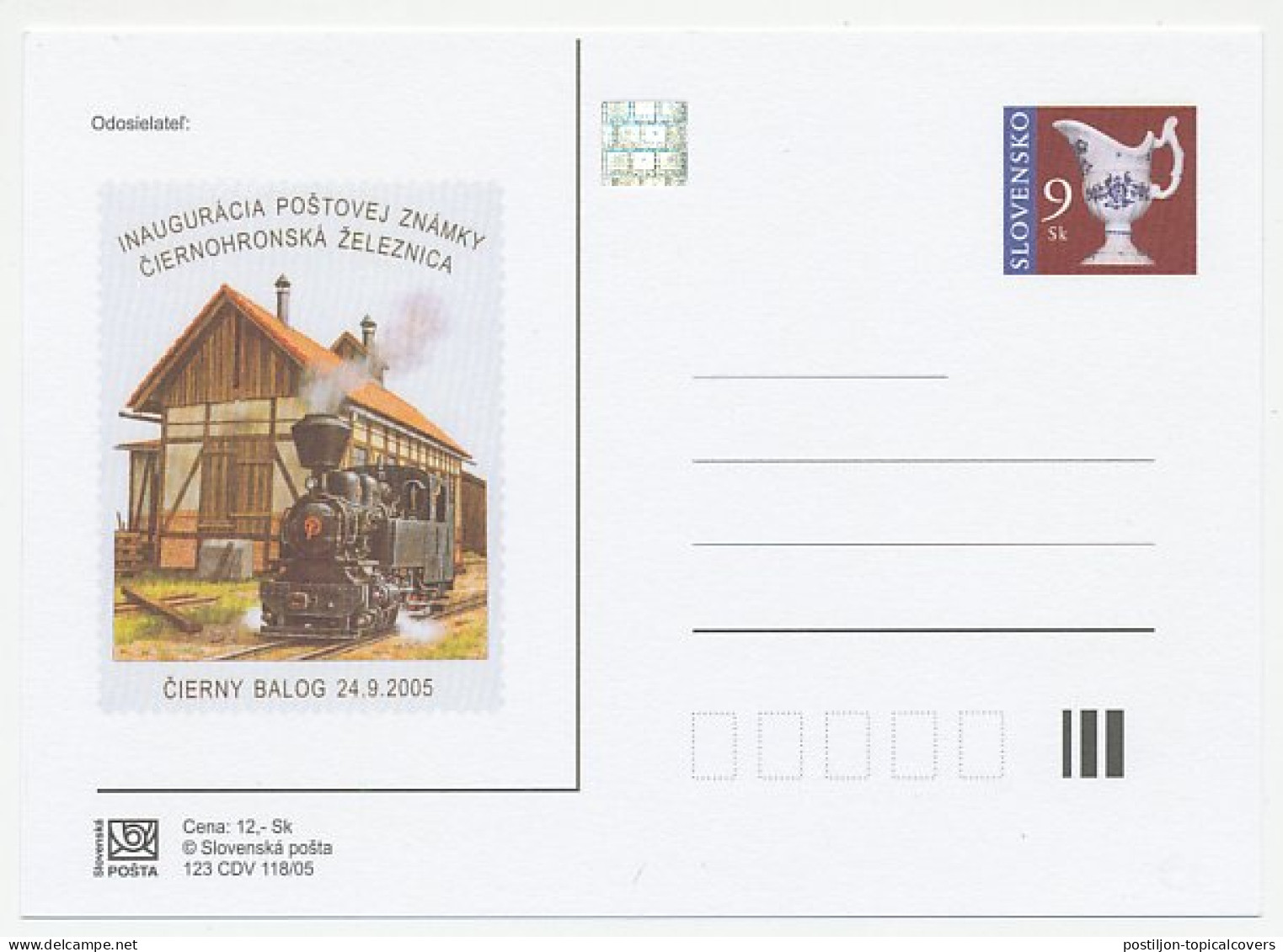 Postal Stationery Slovakia 2005 Steam Train - Trains
