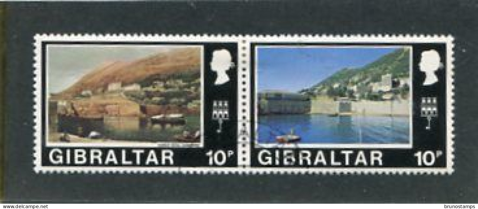 GIBRALTAR - 1971  10p  DEFINITIVE PAIR  FINE USED - Gibraltar