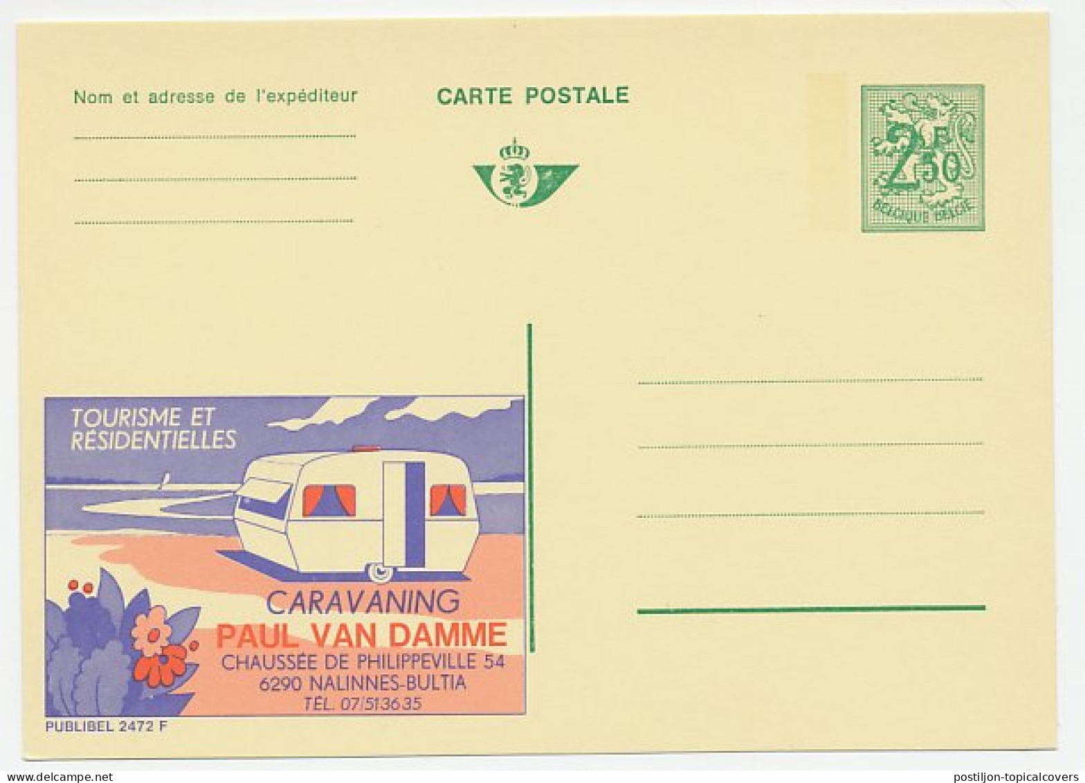 Publibel - Postal Stationery Belgium 1970 Caravan - Other & Unclassified