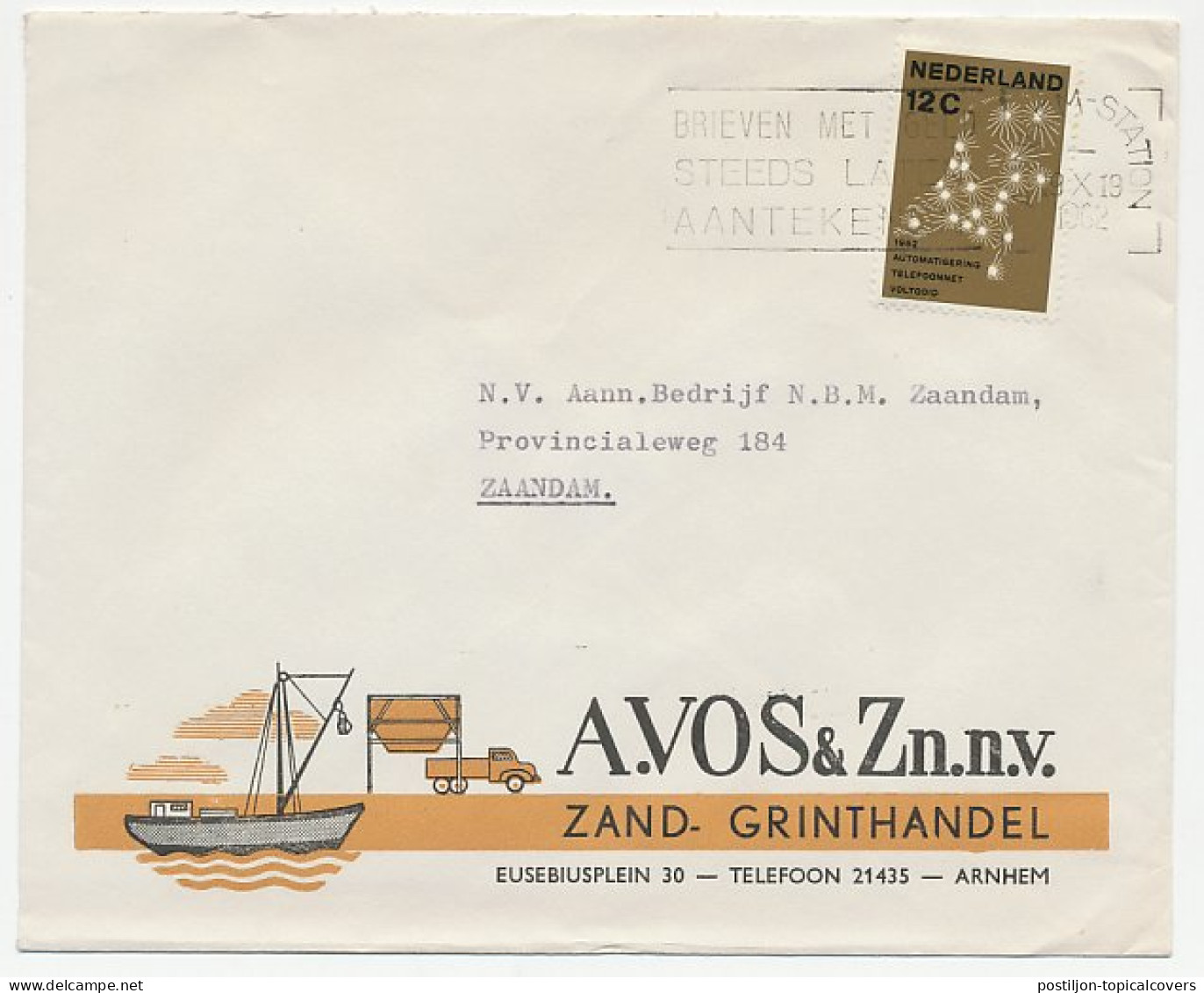 Firma Envelop Arnhem 1962 - Zand- Grinthandel - Unclassified