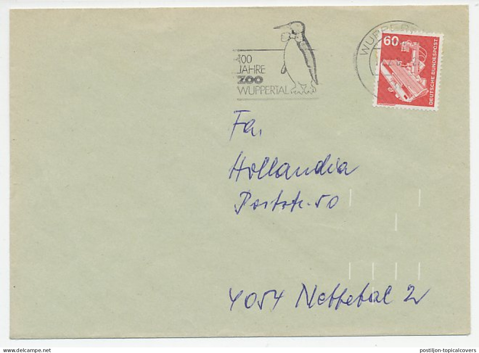 Cover / Postmark Germany 1971 Penguin - Zoo Wuppertal - Expéditions Arctiques