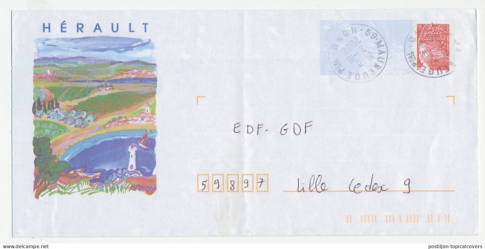 Postal Stationery / PAP France 2002 Lighthouse Hérault - Lighthouses