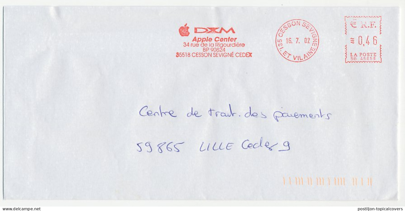 Meter Cover France 2002 Apple  - Informatik