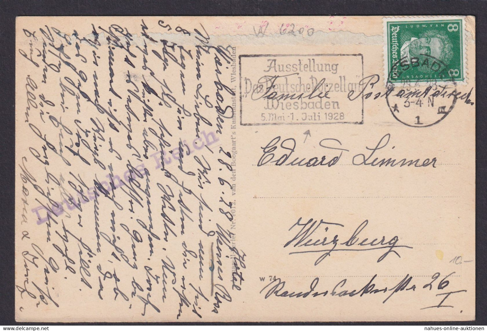 Wiesbaden Hessen Ansichtskarte Kurhaus Am Nassauer Hof Würzburg Bayern - Covers & Documents