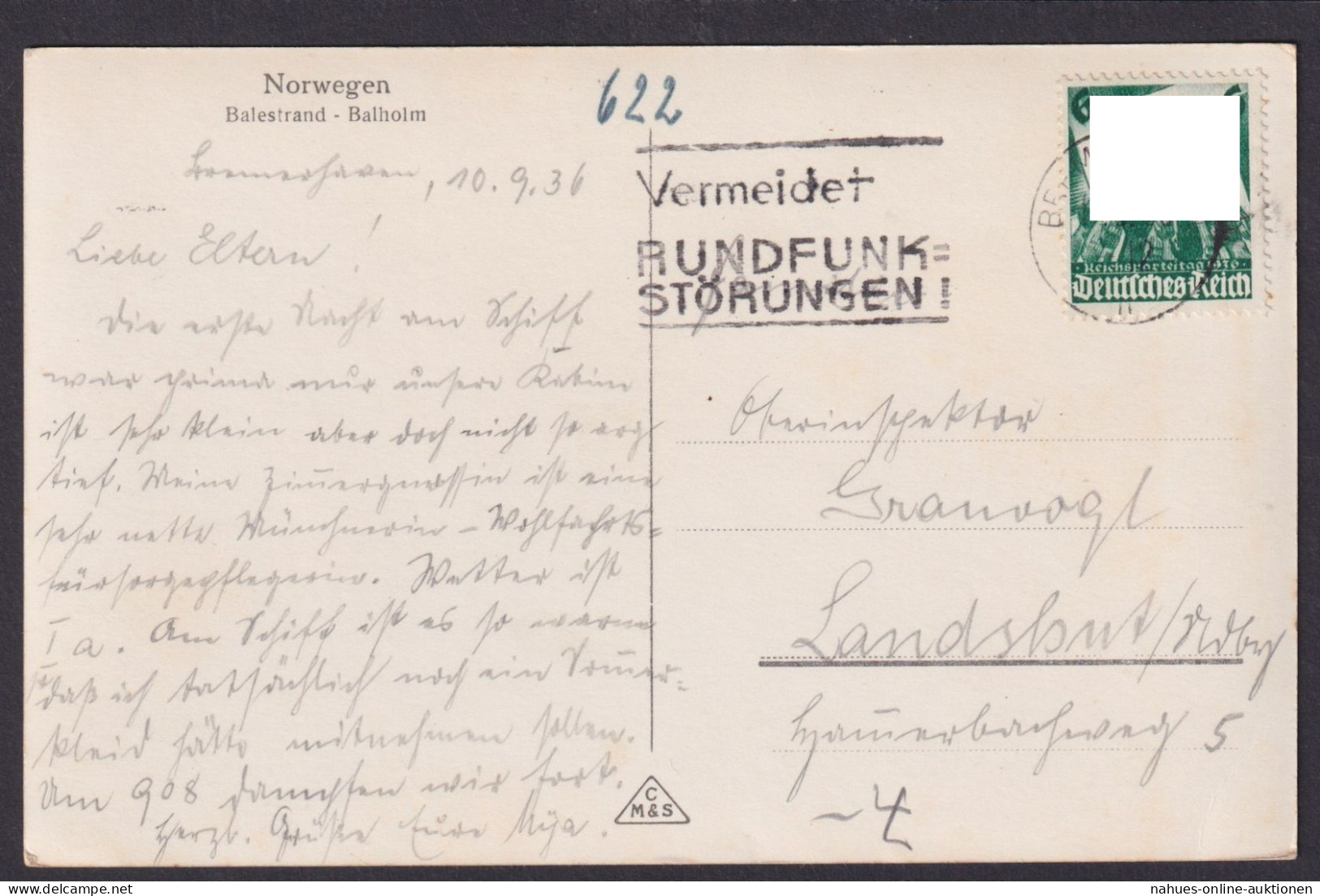 Bremerhaven Deutsches Reich Ansichtskarte Balholm Norwegen Dampfer Schifffahrt - Norwegen