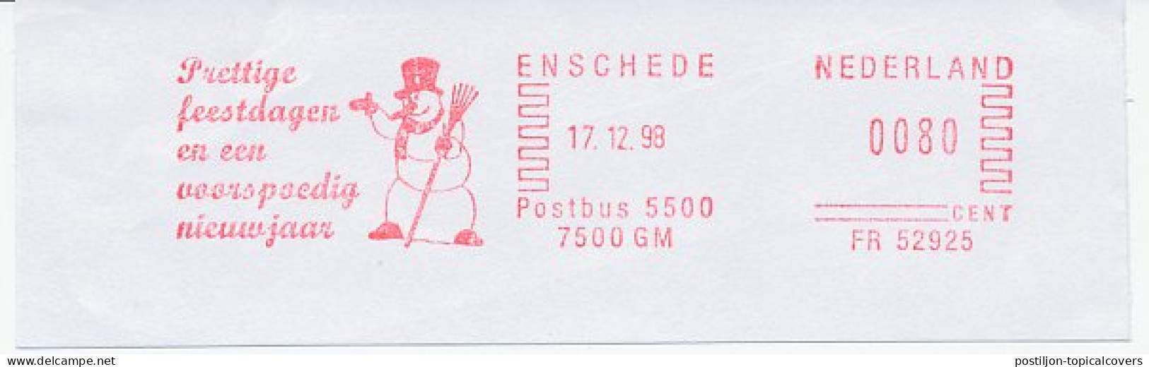 Meter Cut Netherlands 1998 Snowman  - Christmas
