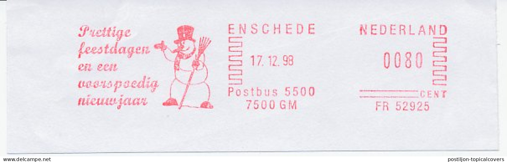 Meter Cut Netherlands 1998 Snowman  - Noël