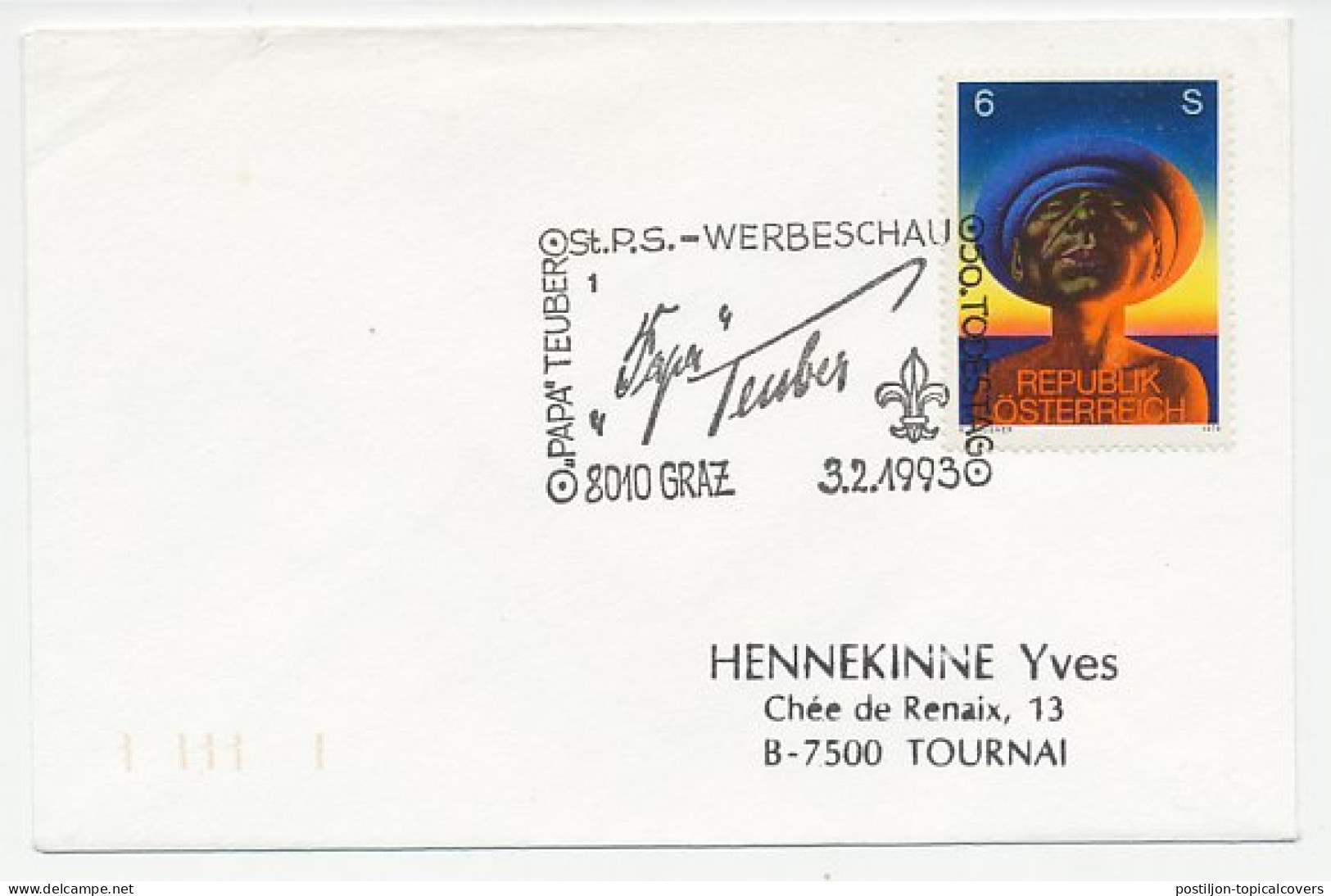 Cover / Postmark Austria 1993 Scouting - Autres & Non Classés