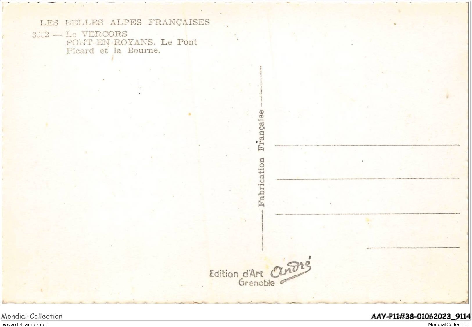 AAYP11-38-0968 - Le Vercors - PONTS-EN-ROYANS - Le Pont - Picard Et La Bourne - Pont-en-Royans