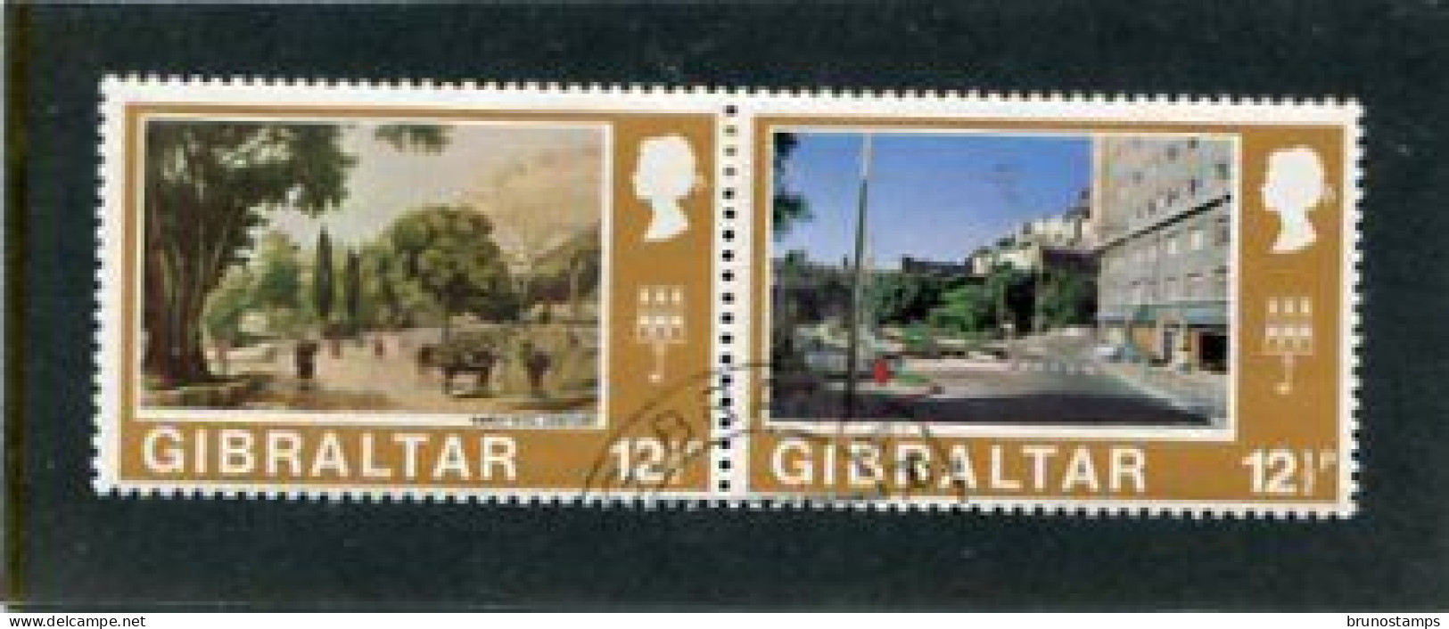 GIBRALTAR - 1971  12 1/2p  DEFINITIVE PAIR  FINE USED - Gibraltar