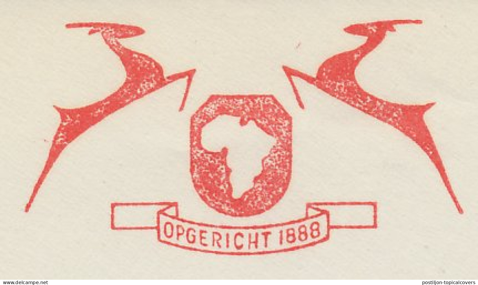 Meter Cut Netherlands 1954 South Africa - Globe - Gazelle - Springbuck - Ohne Zuordnung