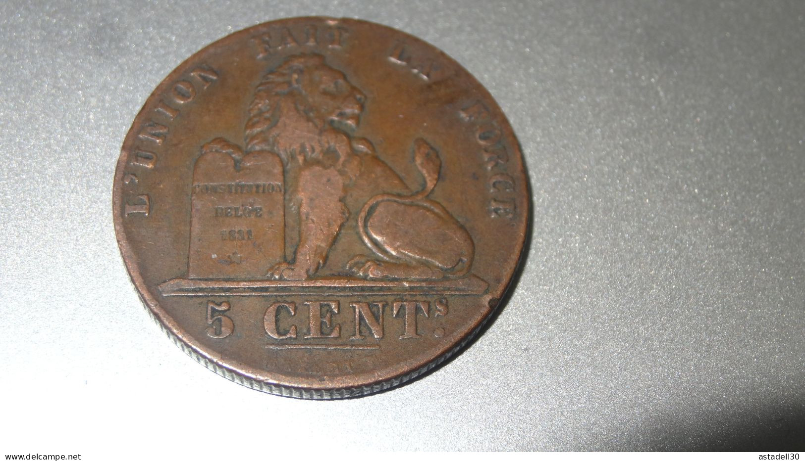 BELGIQUE 5 Centimes 1856  .............. BJ-6 - 5 Cents