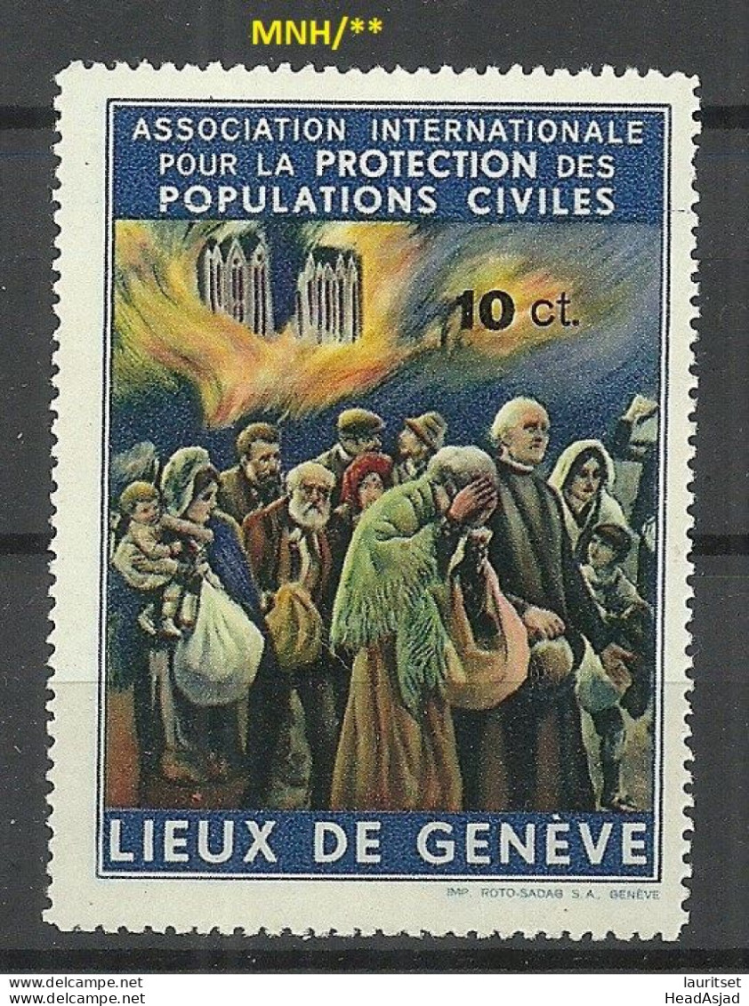 Schweiz Switzerland 1930es Lieux De Geneve Advertising Vignette Reklamemarke MNH - Autres & Non Classés