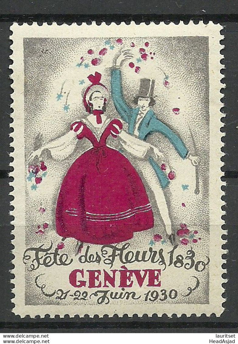 Schweiz Switzerland 1930 Fete Des Fleurs Geneve Suisse Geneve Advertising Vignette Poster Stamp Reklamemarke MNH - Sonstige & Ohne Zuordnung