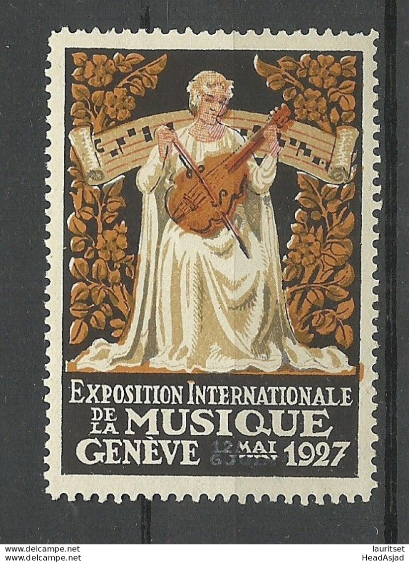 Schweiz Switzerland Suisse 1927 Exposition Internationale De La Musique Geneve Advertising Vignette Reklamemarke MNH - Autres & Non Classés