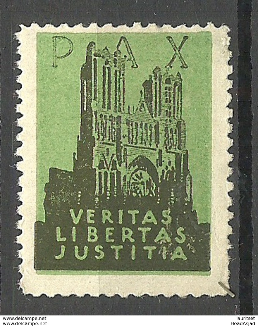 SCHWEIZ Switzerland Vignette Werbemarke Pax Veritas Libertas Justitia Cathedrale * - Eglises Et Cathédrales