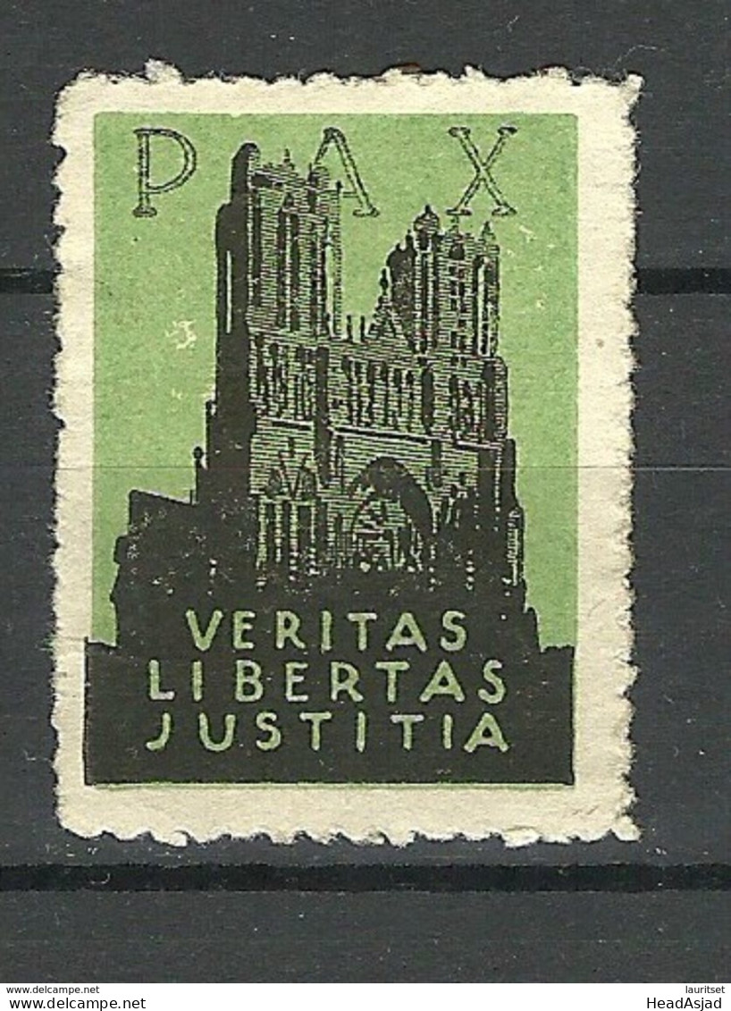 SCHWEIZ Switzerland Vignette Werbemarke Pax Veritas Libertas Justitia Cathedrale * - Eglises Et Cathédrales