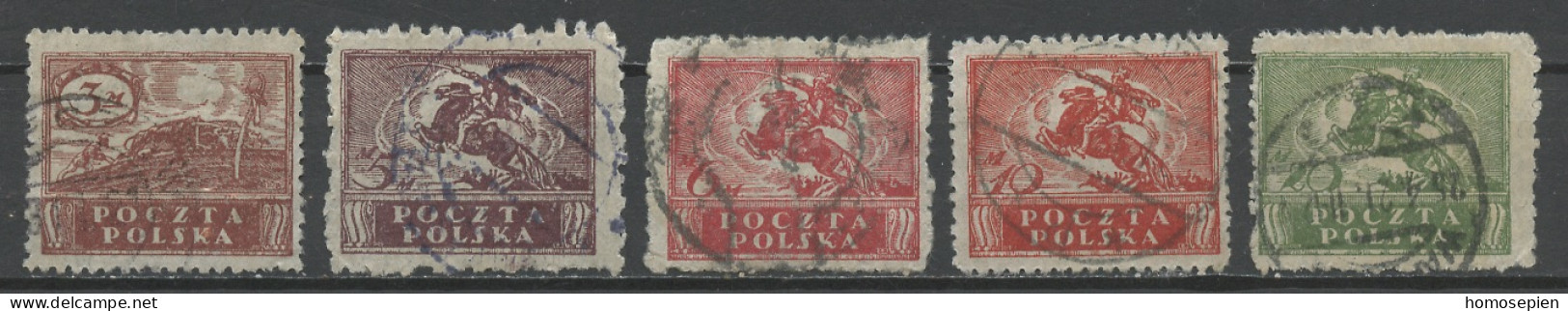 Pologne - Poland - Polen 1919 Y&T N°213 à 217 - Michel N°133 à 137 (o) - Sujets Divers - Usados