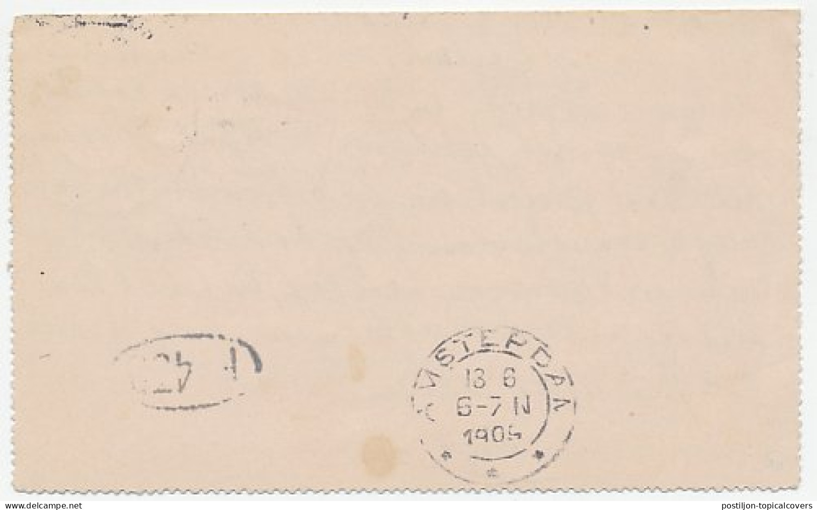 Postblad G. 9 / Bijfrankering Dordrecht - Amsterdam 1909 - Ganzsachen