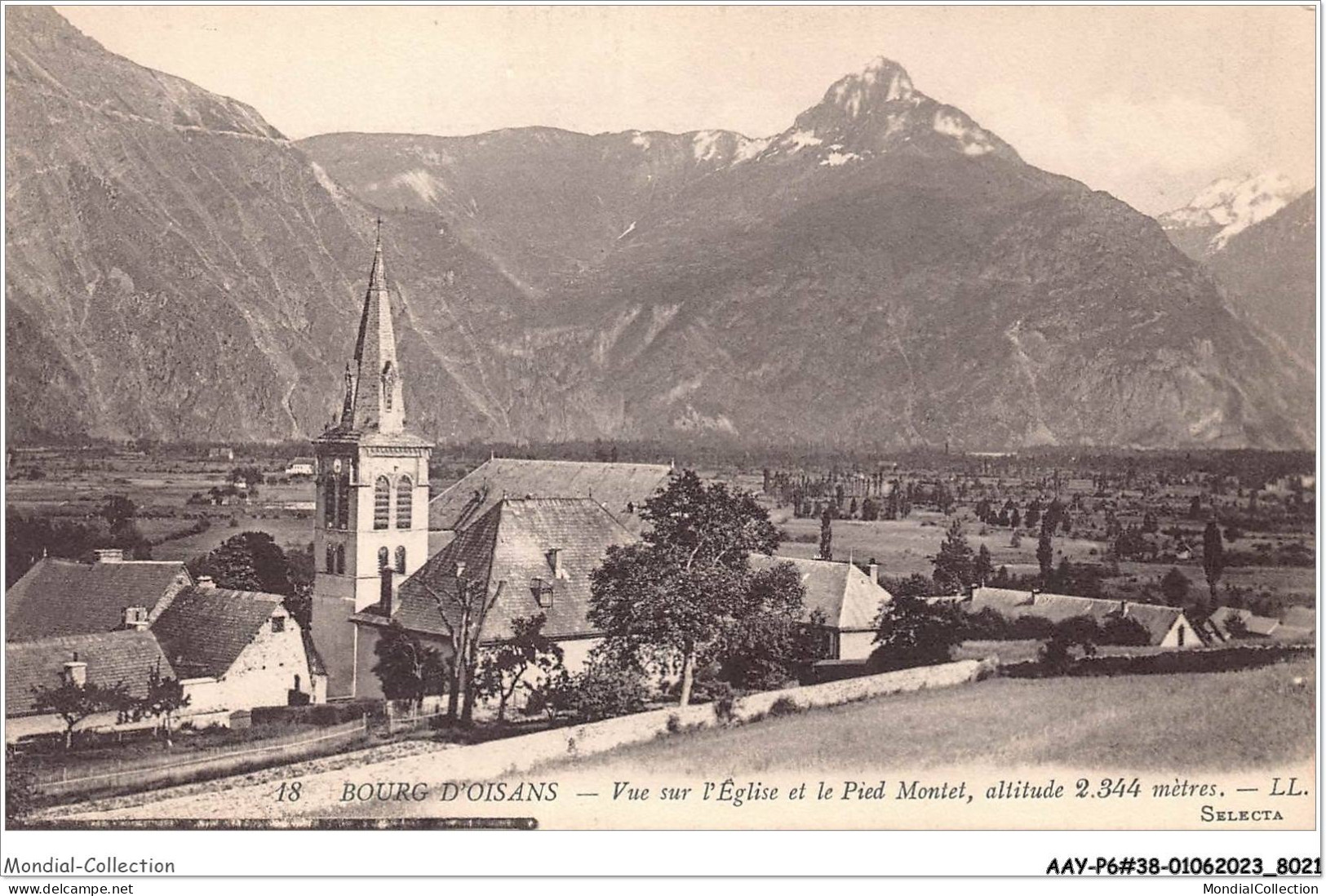 AAYP6-38-0469 -  BOURG-D'OISANS - Vue Sur L'Eglise Et Le Pied Montet - Bourg-d'Oisans