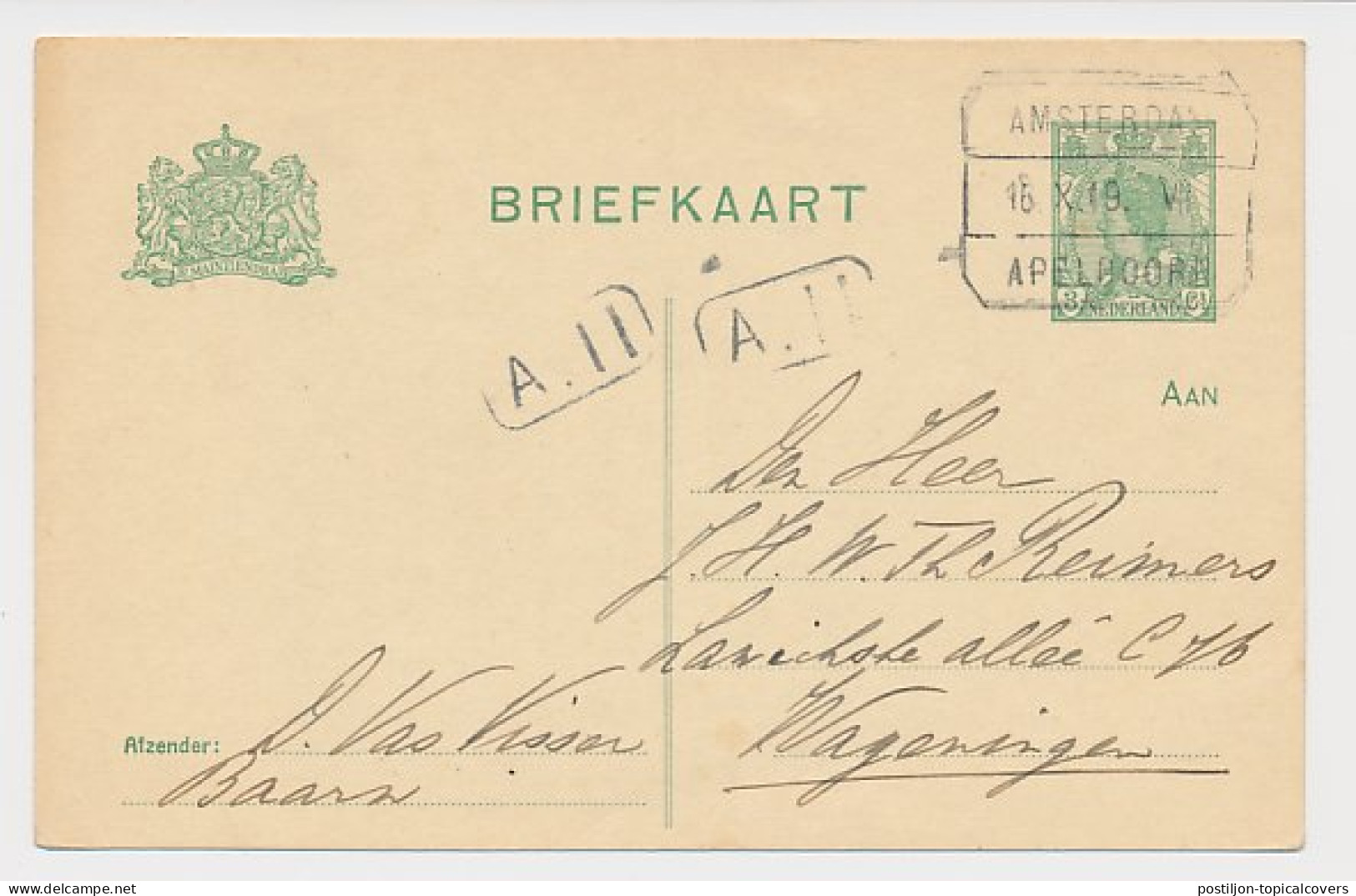Treinblokstempel : Amsterdam - Apeldoorn VII 1919 - Unclassified