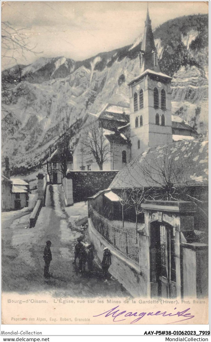 AAYP5-38-0418 - BOURG-D'OISANS - L'Eglise - Vue Sur Les Mines De La Gardette - Bourg-d'Oisans