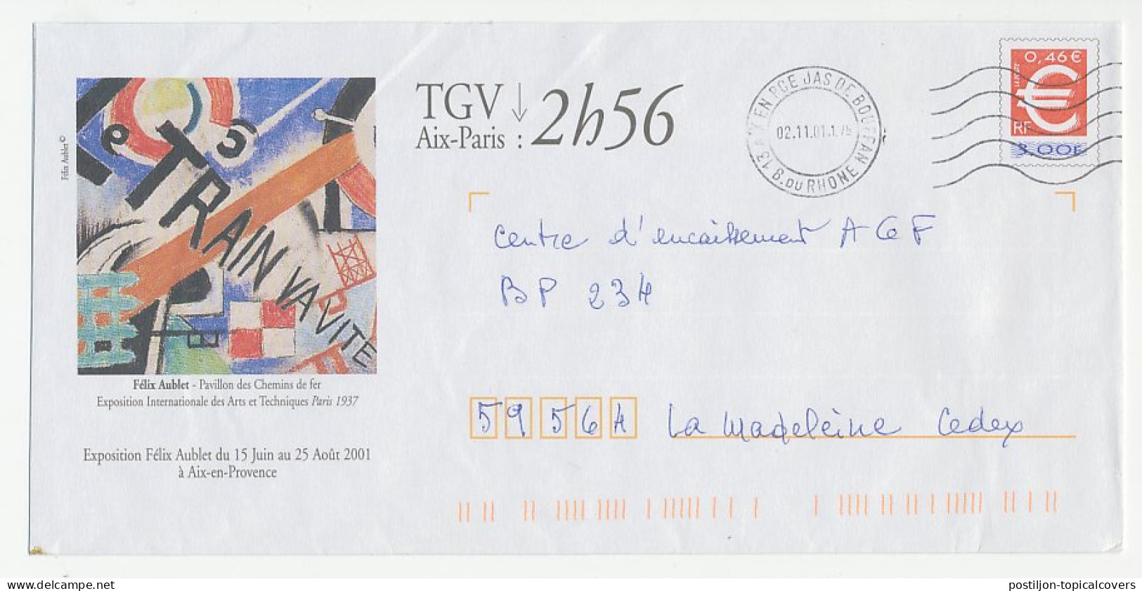 Postal Stationery / PAP France 2001 Train - Flag - Exhibition - Sonstige & Ohne Zuordnung