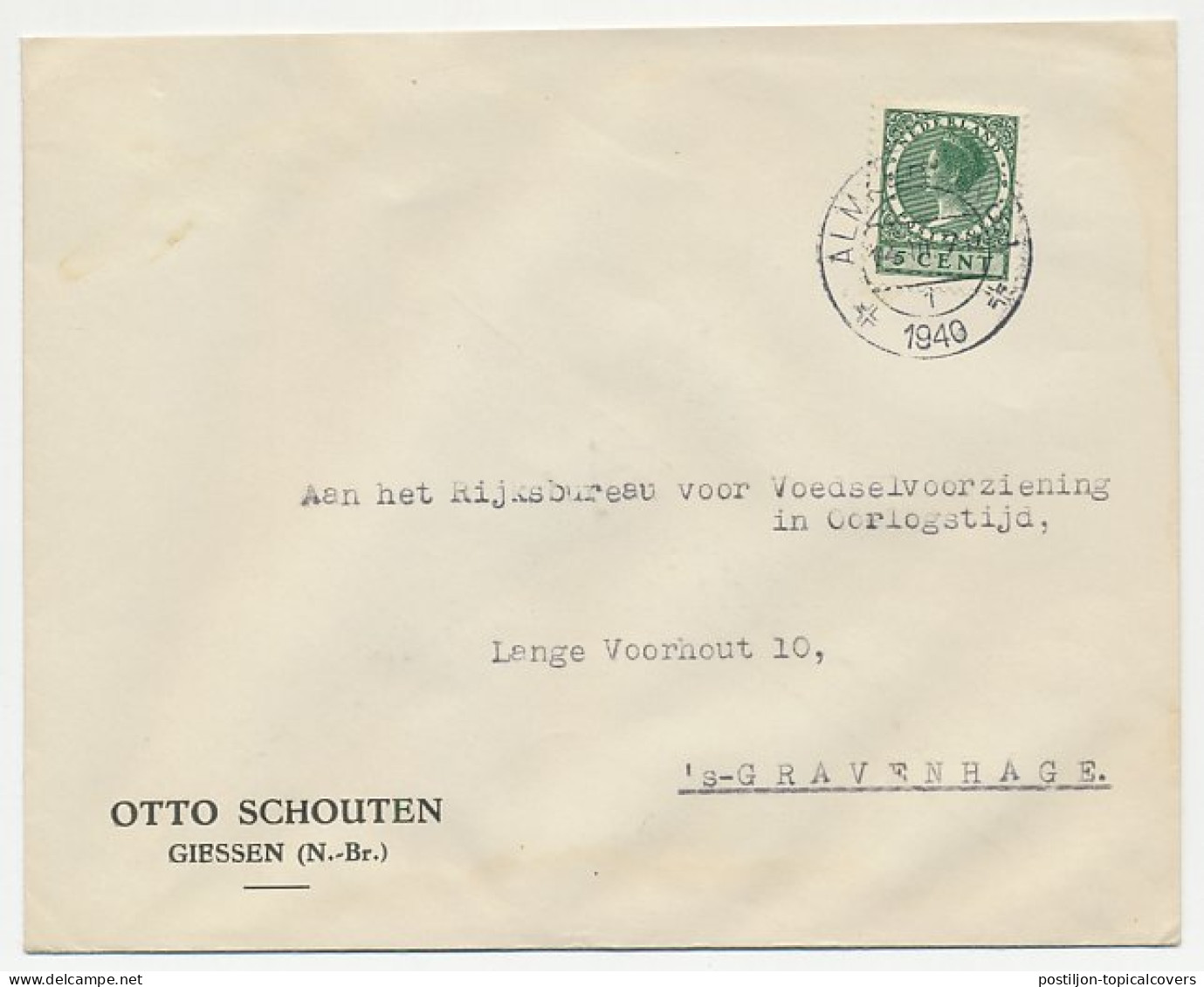 Firma Envelop Giessen 1940 - Otto Schouten - Unclassified