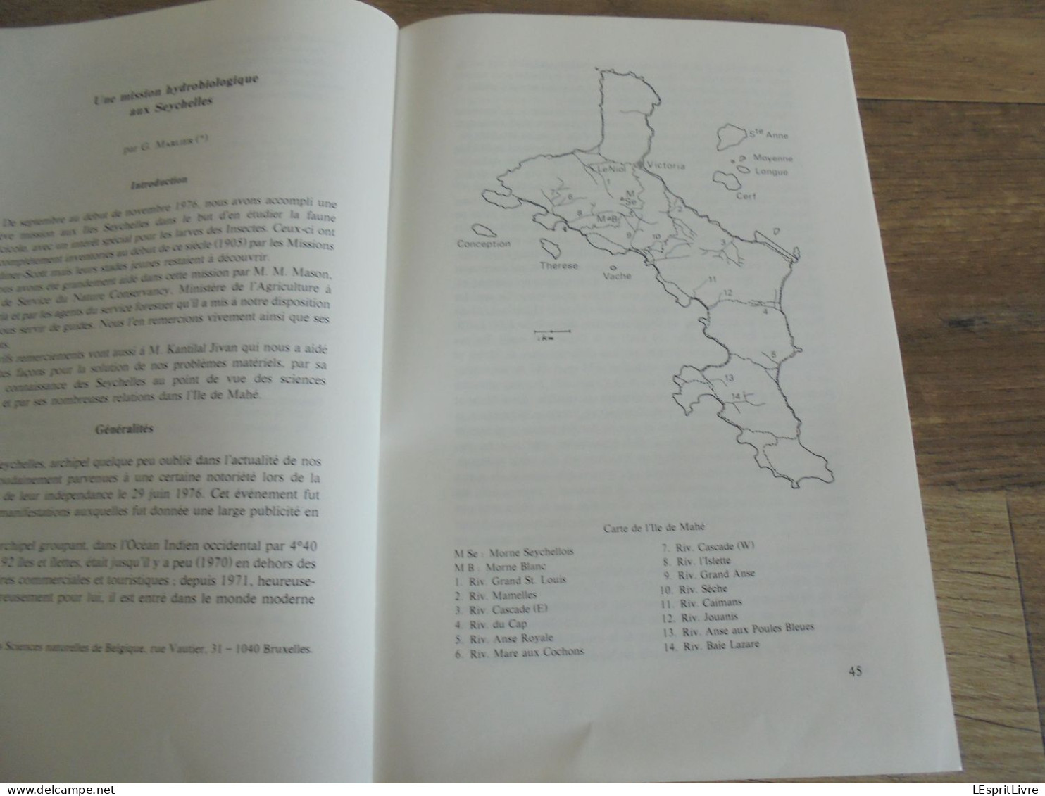 LES NATURALISTES BELGES N° 1  Année 1979 Régionalisme Réserve Naturelle Parcs Nationaux Hydrobiologie Seychelles