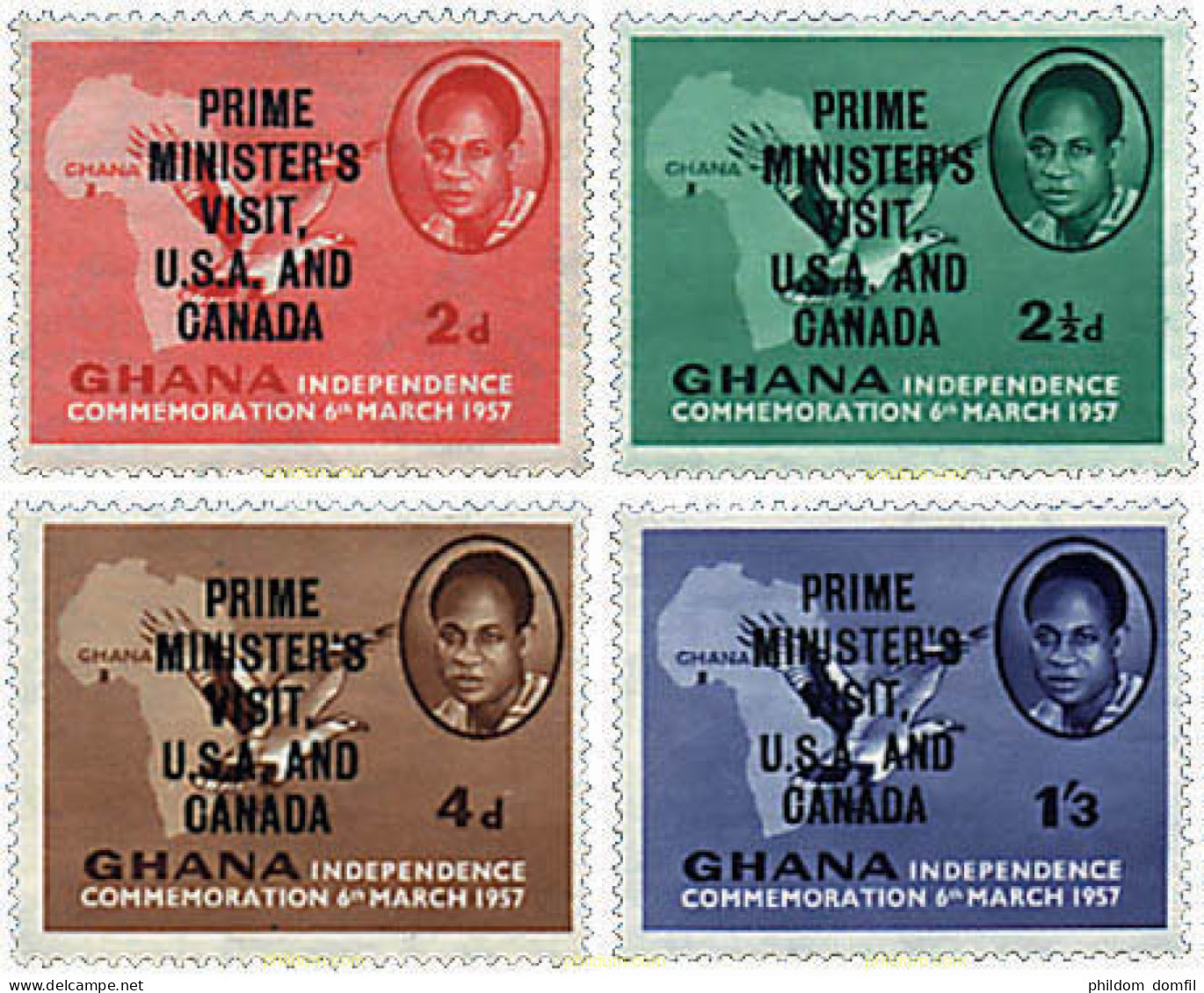 33544 MNH GHANA 1958 VISITA DEL PRESIDENTE NKRUMAH A ESTADOS UNIDOS - Ghana (1957-...)