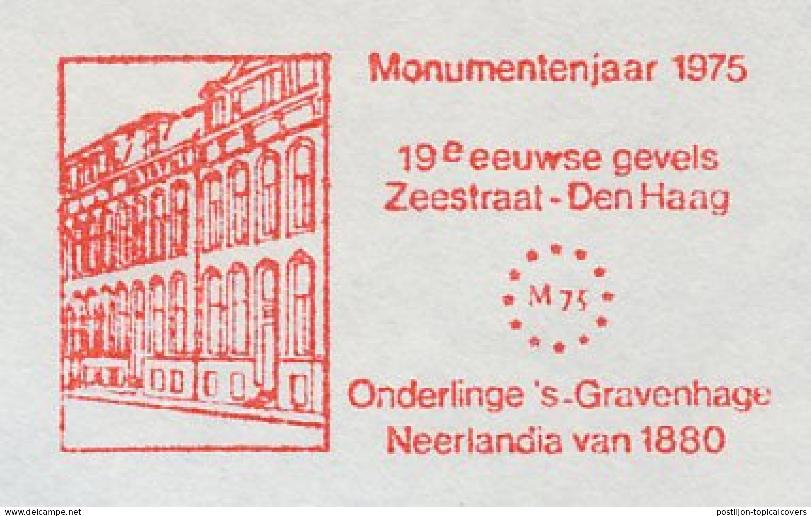 Meter Cover Netherlands 1975 Monument Year 1975 - 19th Century Facades - The Hague - Sonstige & Ohne Zuordnung