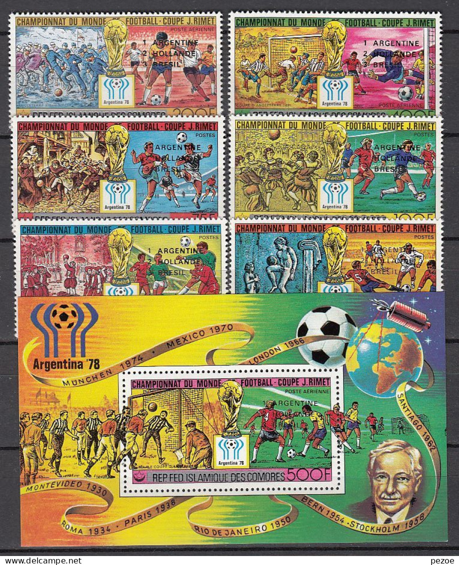 Football / Soccer / Fussball - WM 1978:  Comoren  6 W + Bl **, Schwarzer Aufdr. - 1978 – Argentina