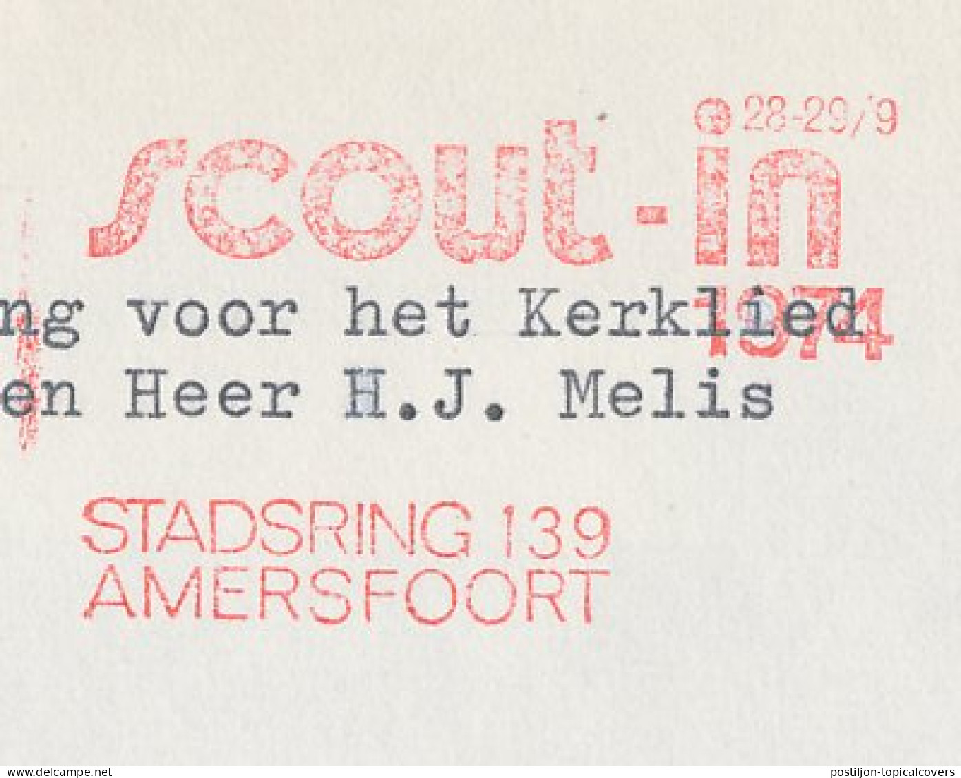 Meter Cover Netherlands 1974 Scout-In 74 Amersfoort - Altri & Non Classificati