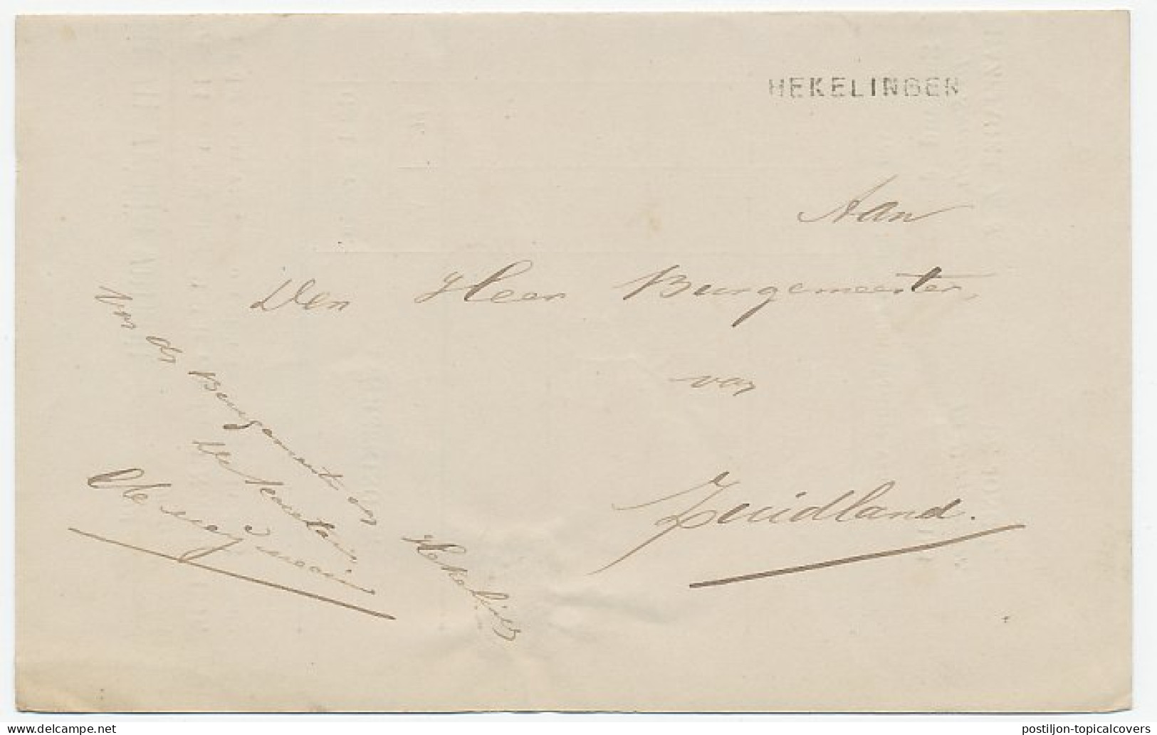 Naamstempel Hekelingen 1883 - Brieven En Documenten