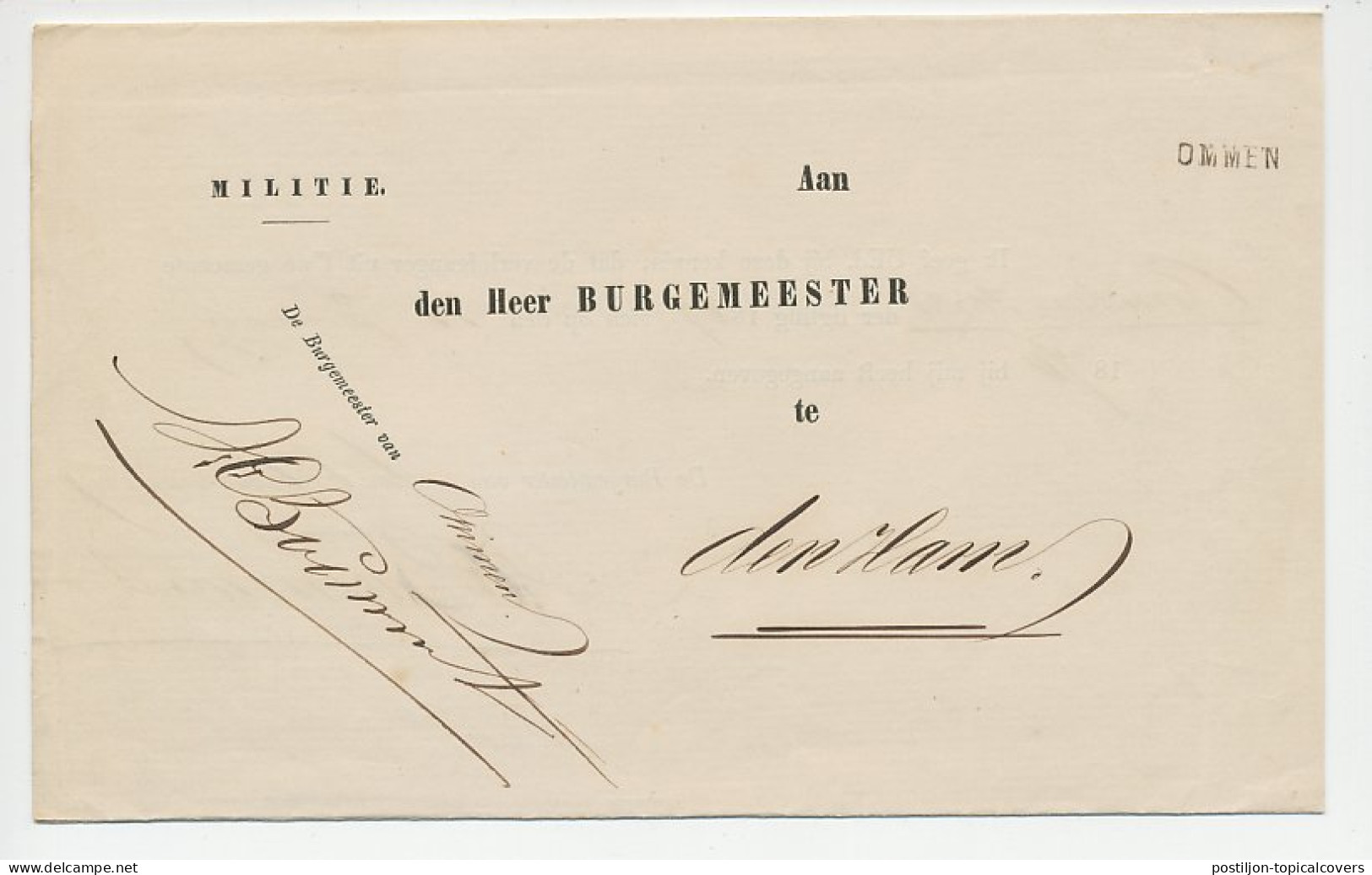 Naamstempel Ommen 1870 - Covers & Documents