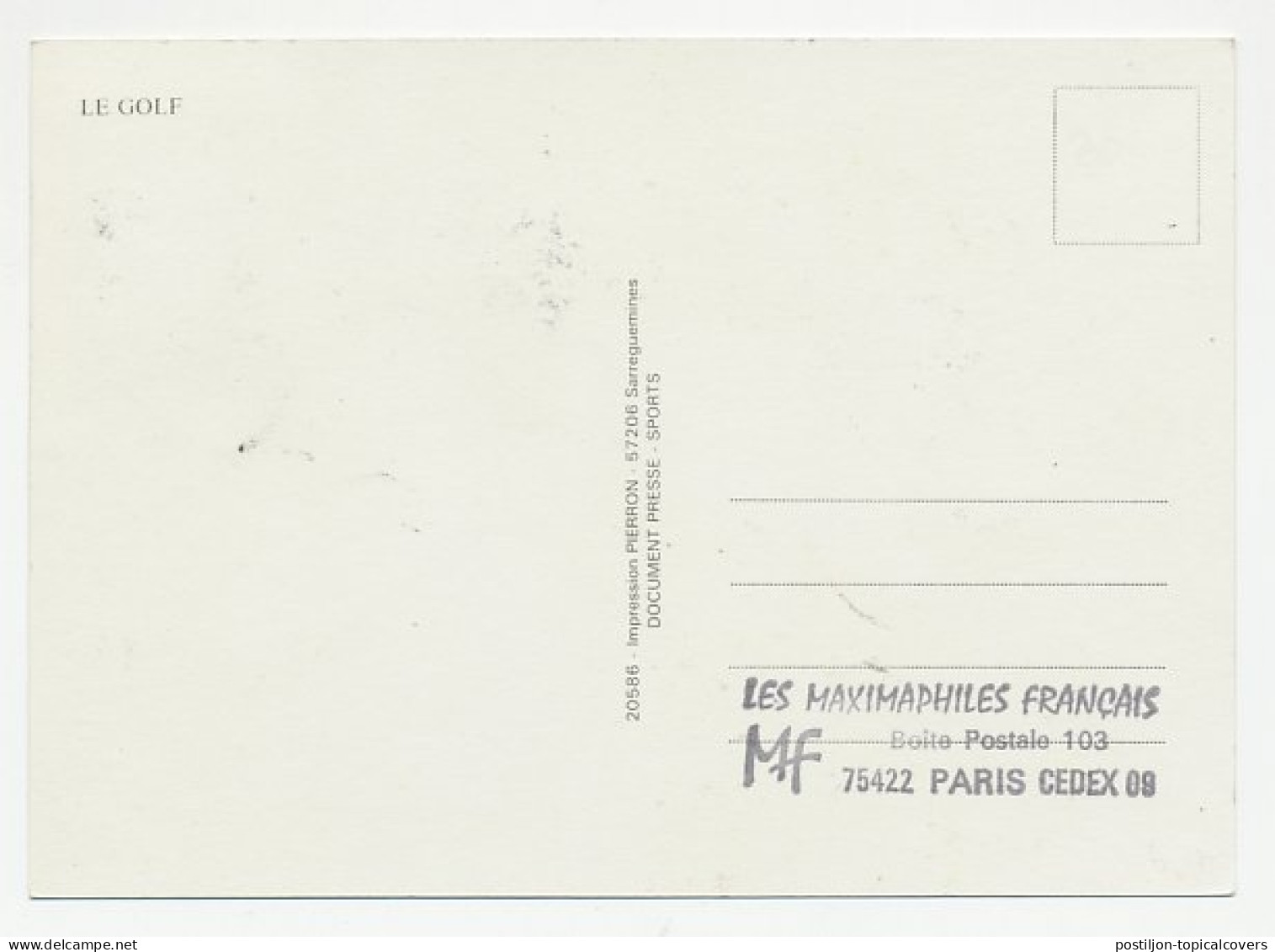 Maximum Card France 1980 Golf - Andere & Zonder Classificatie