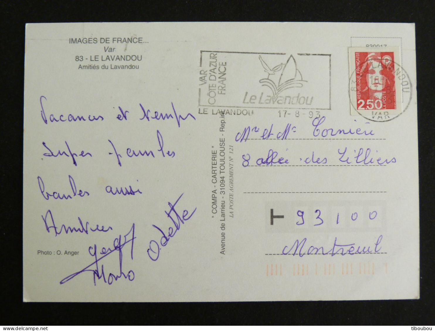 LE LAVANDOU - VAR - FLAMME SUR MARIANNE BRIAT - MULTIVUES - Mechanical Postmarks (Advertisement)