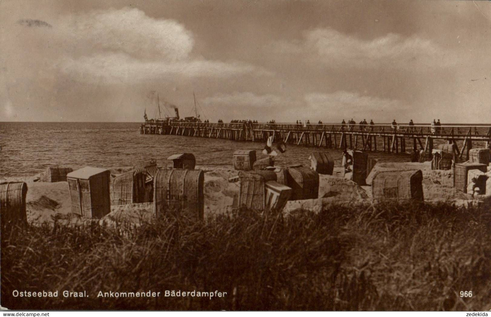 G4741 - Graal Müritz - Seebrücke Bäderdampfer Dampfer Strand Strandkorb - Albert Kempke Sonderstempel - Graal-Müritz