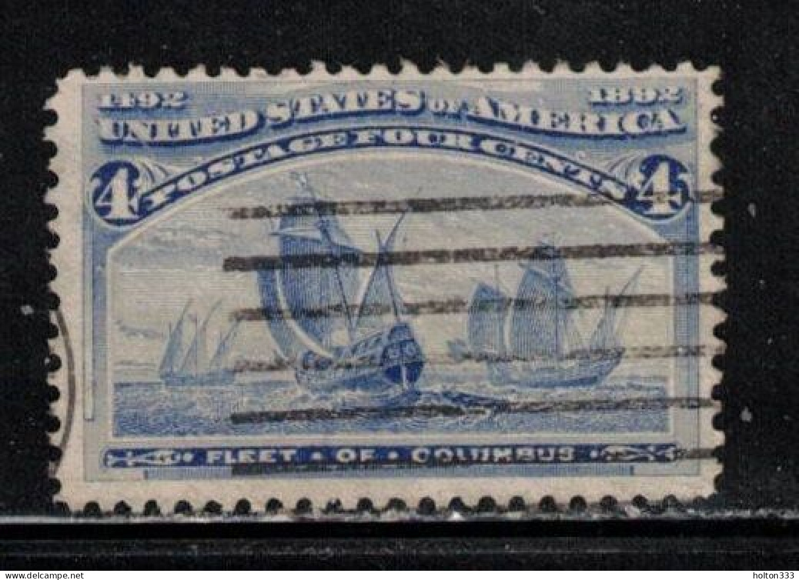 UNITED STATES Scott # 233 Used - Ships - Columbus' Fleet - Oblitérés