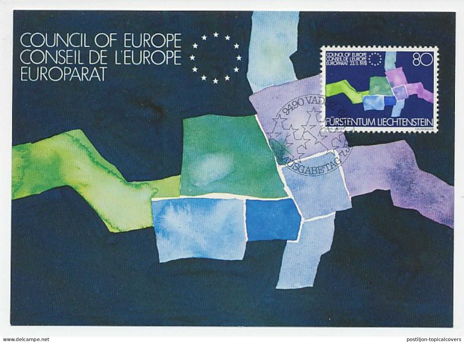 Maximum Card Liechtenstein 1979 Council Of Europe - European Community