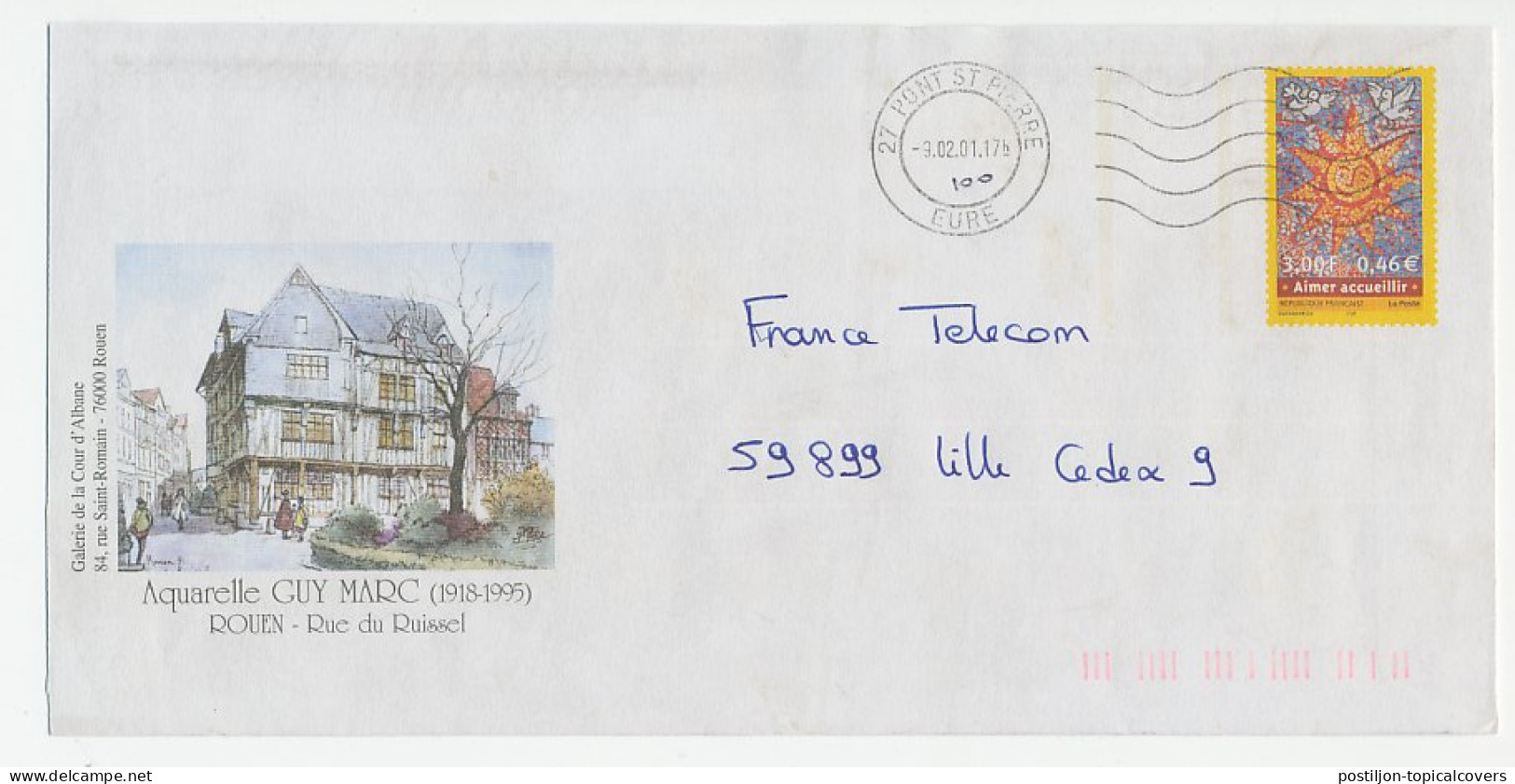 Postal Stationery / PAP France 2001 Guy Marc - Aquarelle - Autres & Non Classés