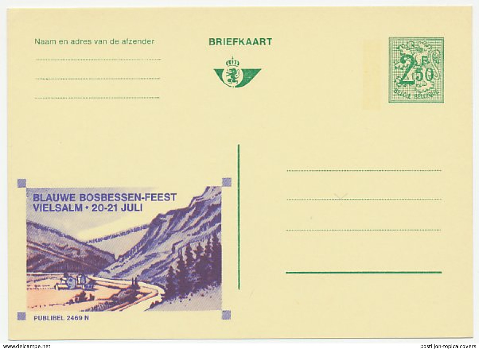 Publibel - Postal Stationery Belgium 1970 Blueberries Festival - Fruits