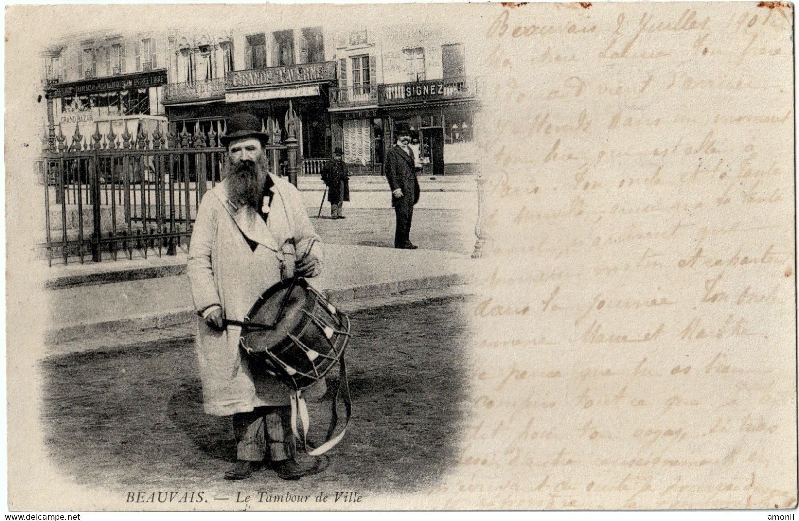 60. OISE - BEAUVAIS. Le Tambour De Ville. Voyagé Vers L'Autriche. 2 Scans. - Beauvais