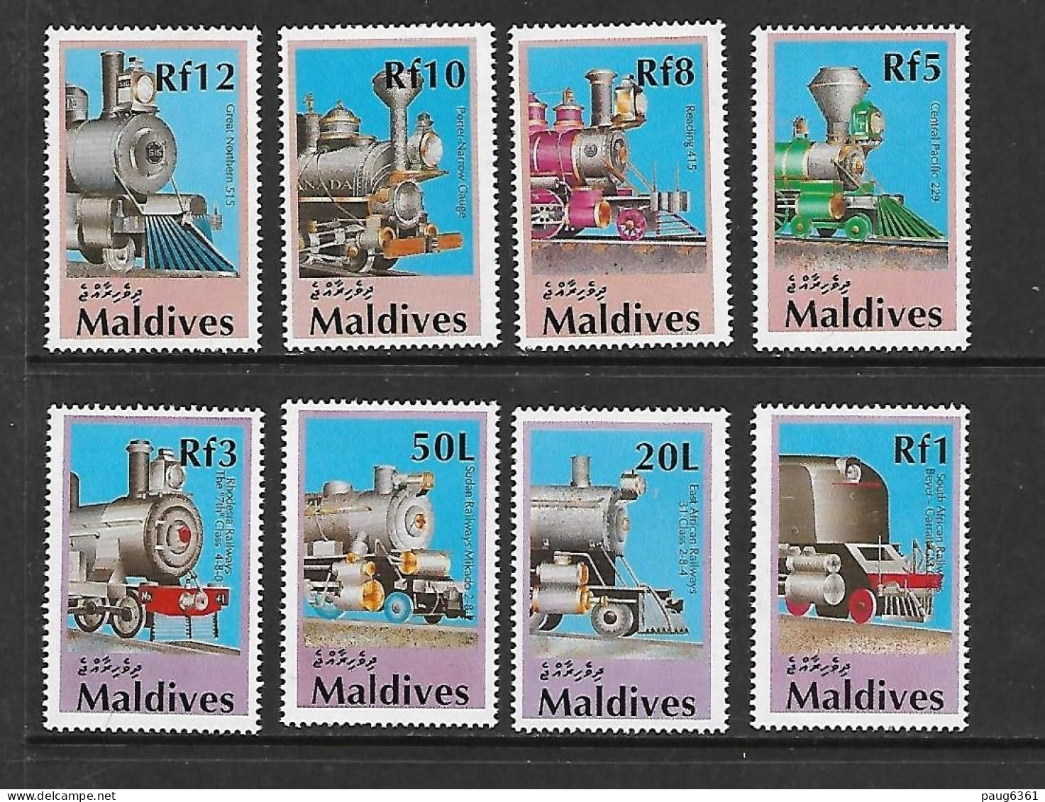 MALDIVES 1990 TRAINS YVERT N°1289/1292-1315/1321 NEUF MNH** - Trains